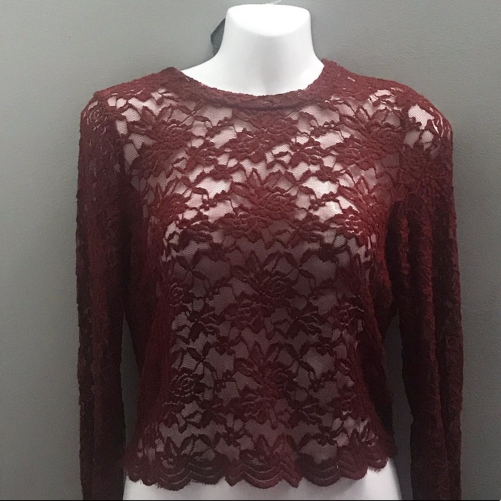 Laced Red Full Sleeve Top